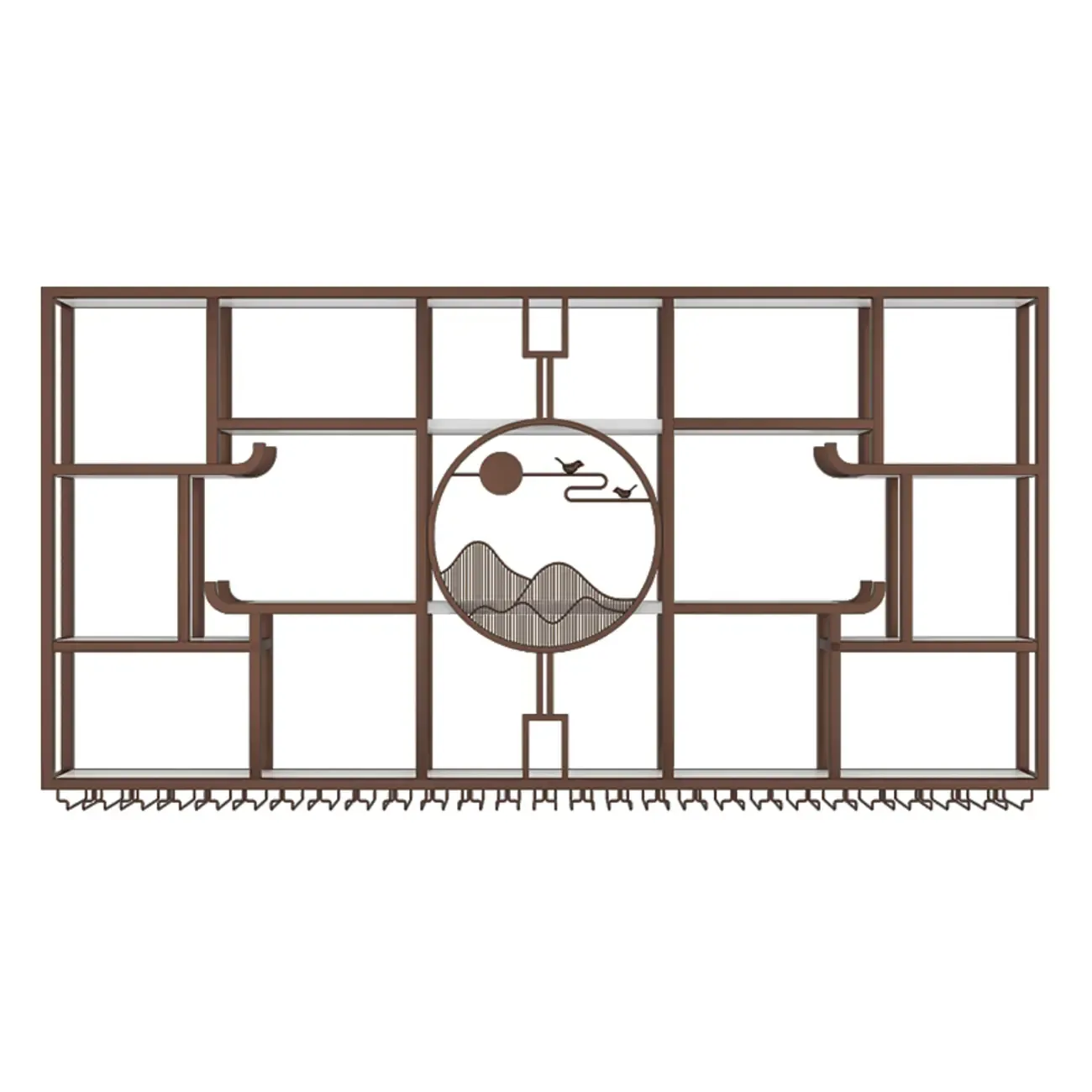 Wall-Mounted Metal Wine Rack with Glass Holder Image - 5