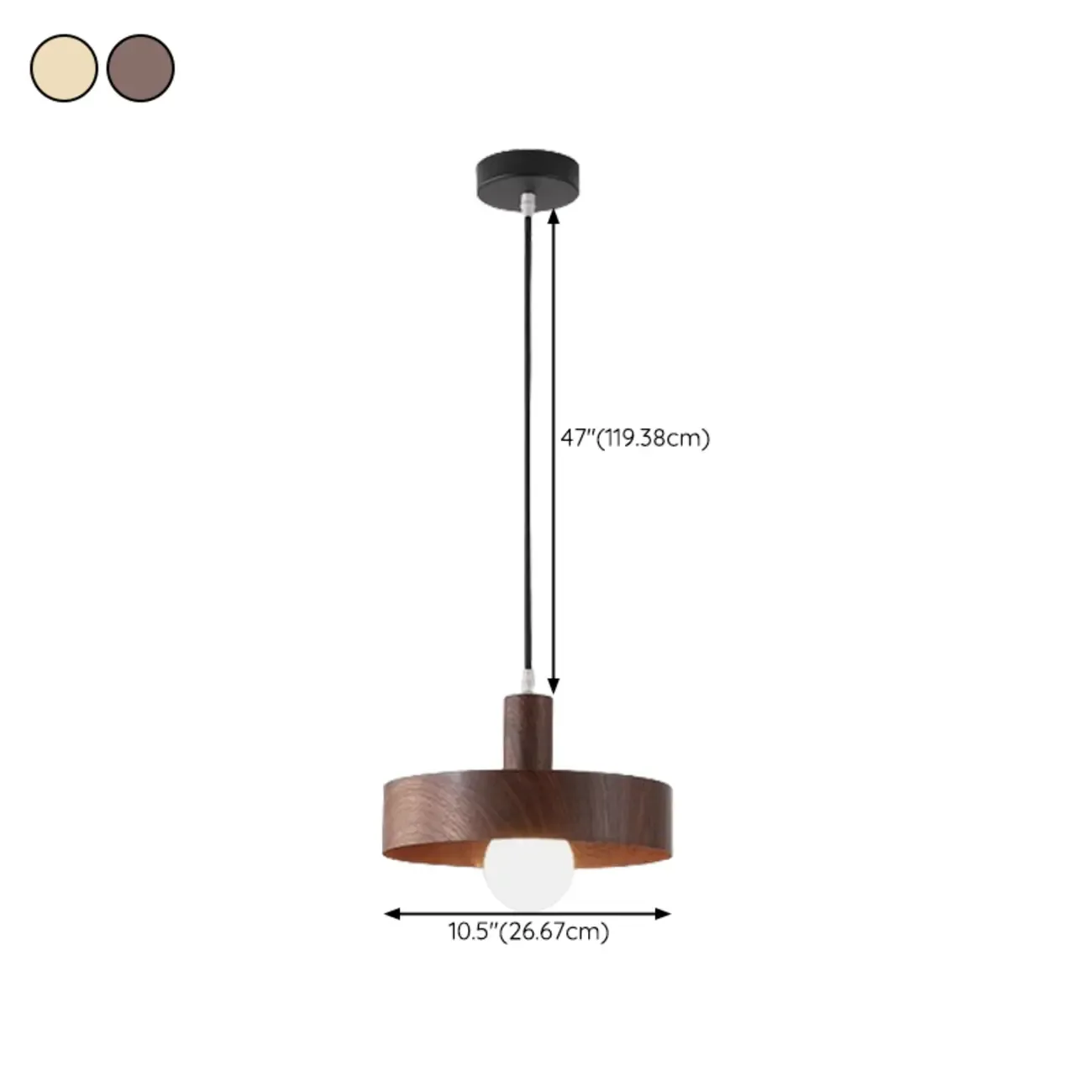 Minimalist Mini Wood Globe Pendant Light for Bedside Image - 23