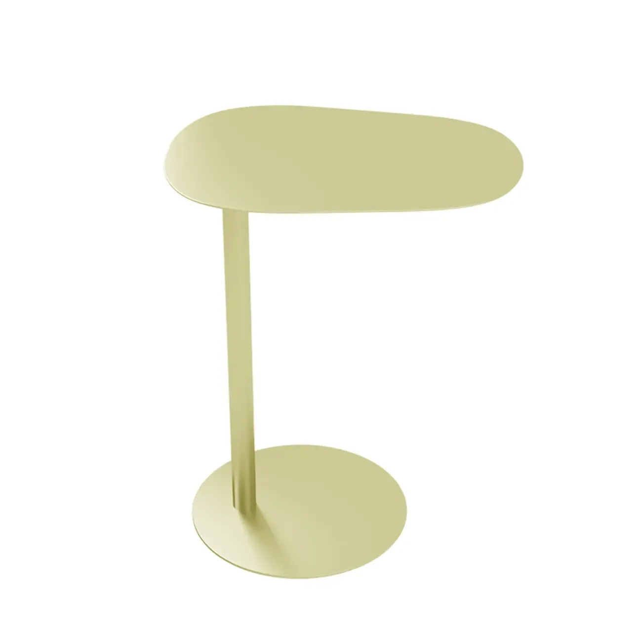 White Round Sintered Stone Top End Table Image - 7