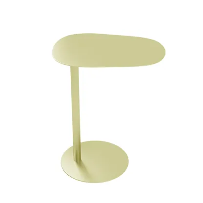 White Round Sintered Stone Top End Table Image - 7