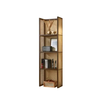 71" 3-Tier Modern Wooden Mesh Bookshelf  Image - 3