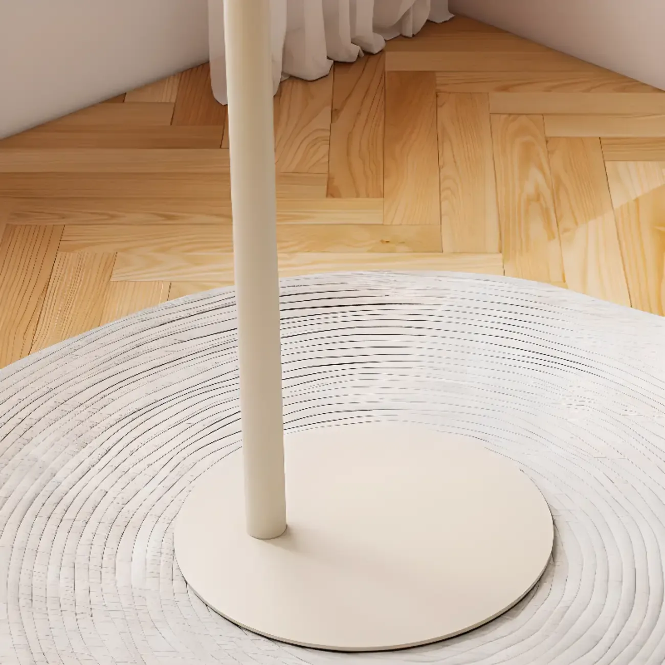 White Round Sintered Stone Top End Table Image - 9