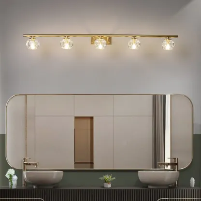 Elegant Vanity Lights Over Mirror with Crystal Lampshade  Image - 1