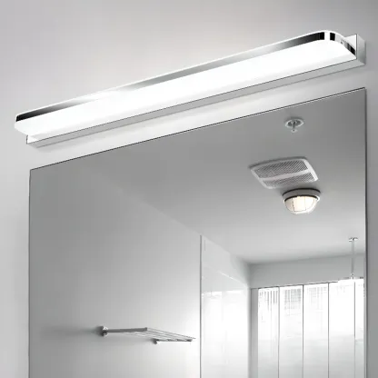 Modern Geometric Vanity Light with White Shade for Bathroom Image - 1