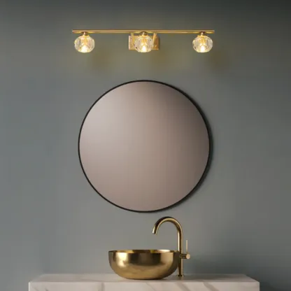 Elegant Vanity Lights Over Mirror with Crystal Lampshade  Image - 2