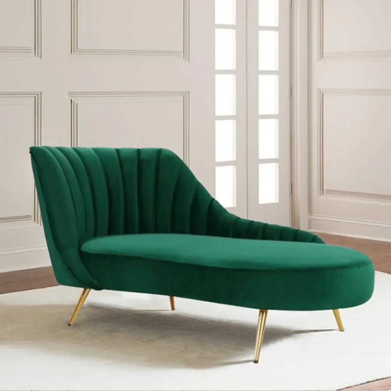 Contemporary Upholstered Reclining Chaise Lounge for Living Room Image - 1