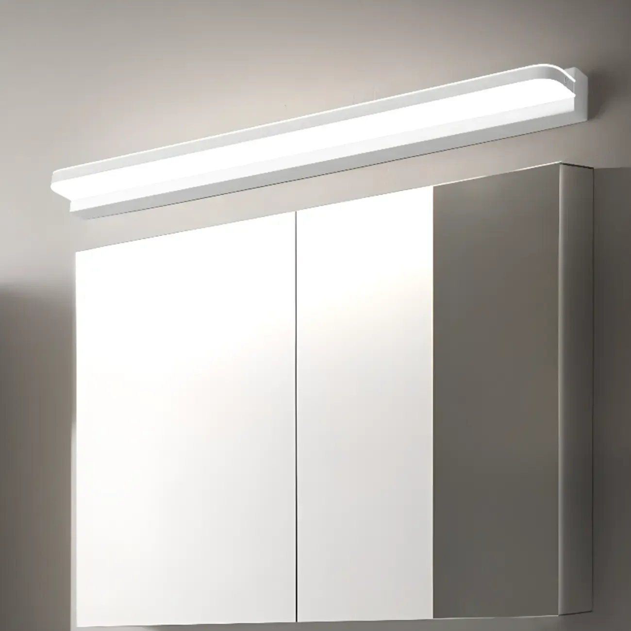 Modern Geometric Vanity Light with White Shade for Bathroom Image - 2