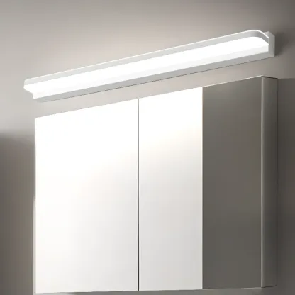 Modern Geometric Vanity Light with White Shade for Bathroom Image - 2