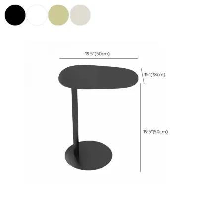 White Round Sintered Stone Top End Table #size