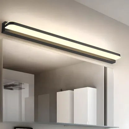 Modern Geometric Vanity Light with White Shade for Bathroom Image - 3