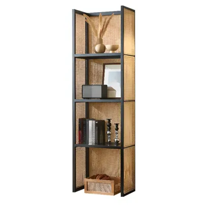 71" 3-Tier Modern Wooden Mesh Bookshelf  Image - 8