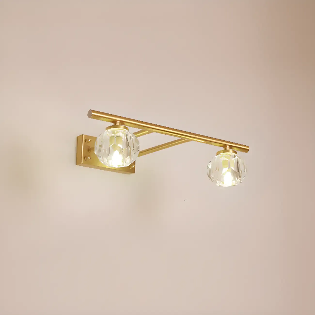 Elegant Vanity Lights Over Mirror with Crystal Lampshade  Image - 5