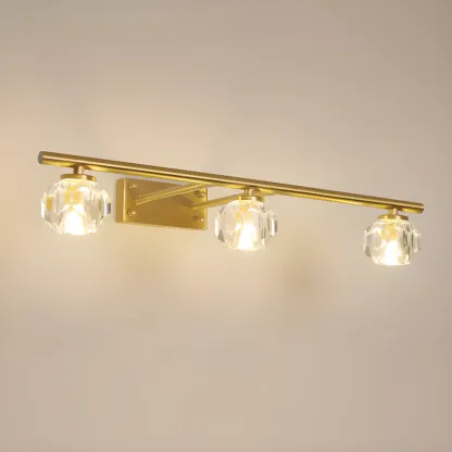 Elegant Vanity Lights Over Mirror with Crystal Lampshade  Image - 6