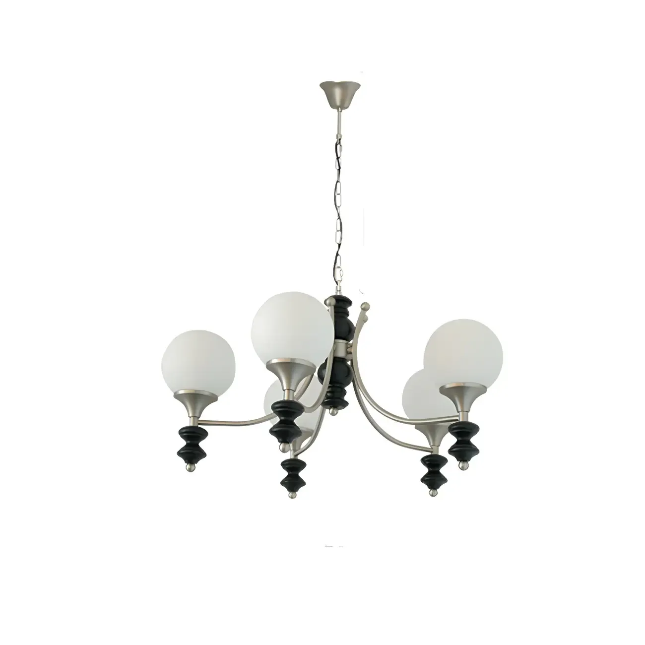 Modern Glass Chandeliers Black Metal Elegant Lighting Image - 6