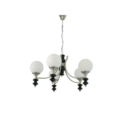 Modern Glass Chandeliers Black Metal Elegant Lighting Image - 6
