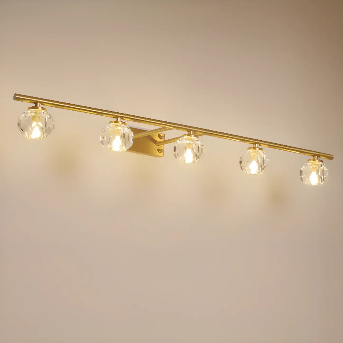 Elegant Vanity Lights Over Mirror with Crystal Lampshade Image - 8