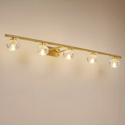 Elegant Vanity Lights Over Mirror with Crystal Lampshade  Image - 8