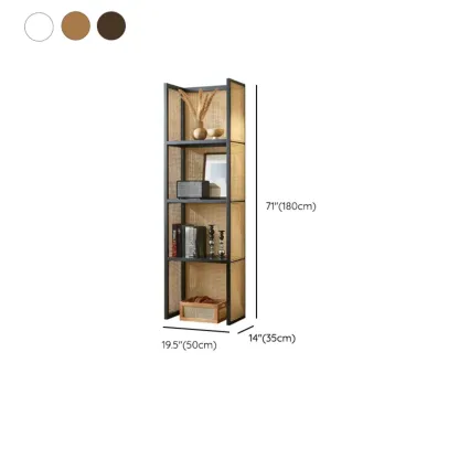 71" 3-Tier Modern Wooden Mesh Bookshelf  #size