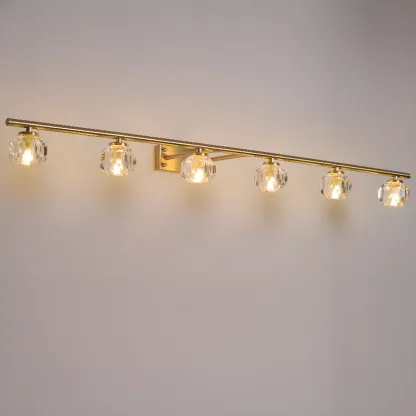 Elegant Vanity Lights Over Mirror with Crystal Lampshade  Image - 9