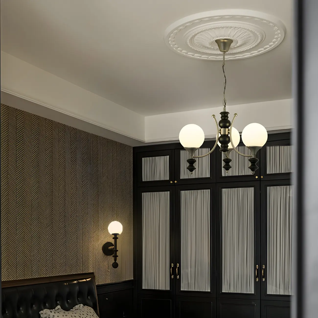 Modern Glass Chandeliers Black Metal Elegant Lighting Image - 2 | homeyfad