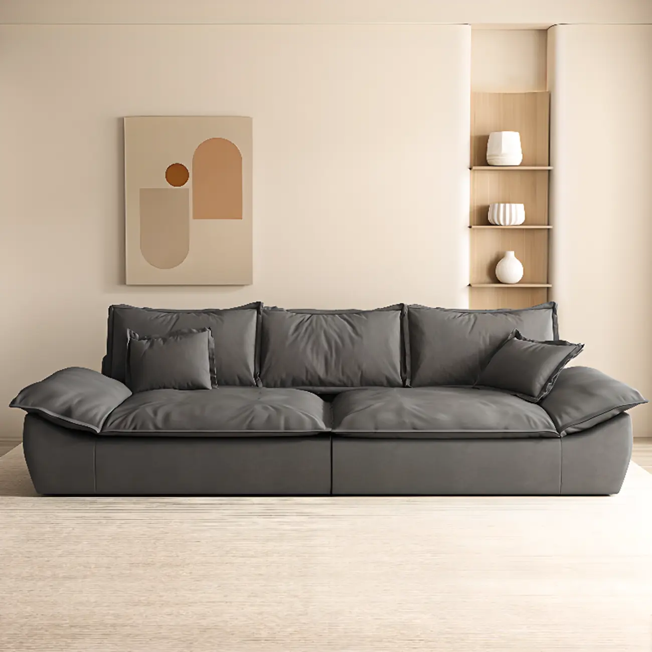 Modern Black Wooden Upholstered Sleeper Sofa 3 Seater Parlor Sofa  Image - 6 | homeyfad