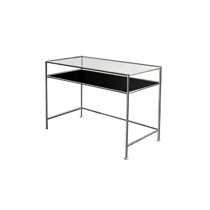 31.5"H Rectangular Glass Top Stainless Steel Base Writing Desk  Image - 6