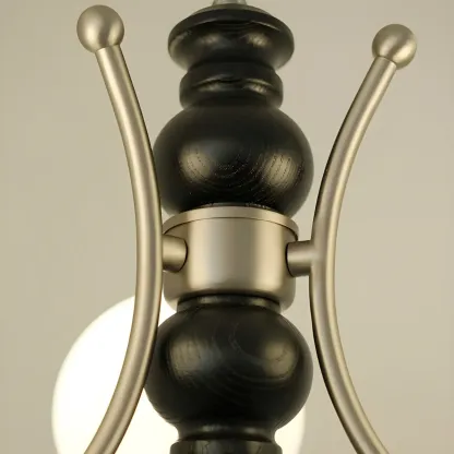 Modern Glass Chandeliers Black Metal Elegant Lighting Image - 9