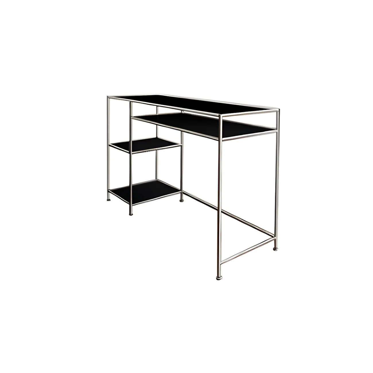 31.5"H Rectangular Glass Top Stainless Steel Base Writing Desk  Image - 7 | homeyfad