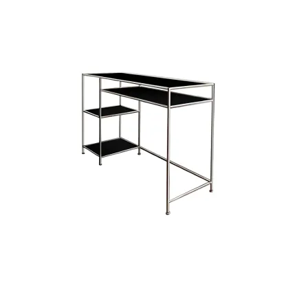 31.5"H Rectangular Glass Top Stainless Steel Base Writing Desk  Image - 7