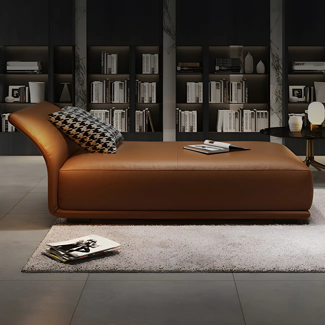 Contemporary Upholstered Chaise Lounge Armless Arms Lounge Chair Image - 4 | homeyfad