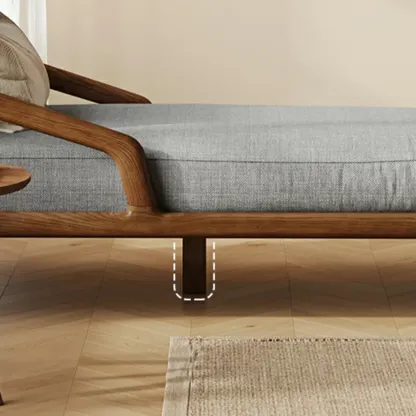 Upholstered Solid Wood Dual-Sided Arm Chaise with Pillow Image - 6
