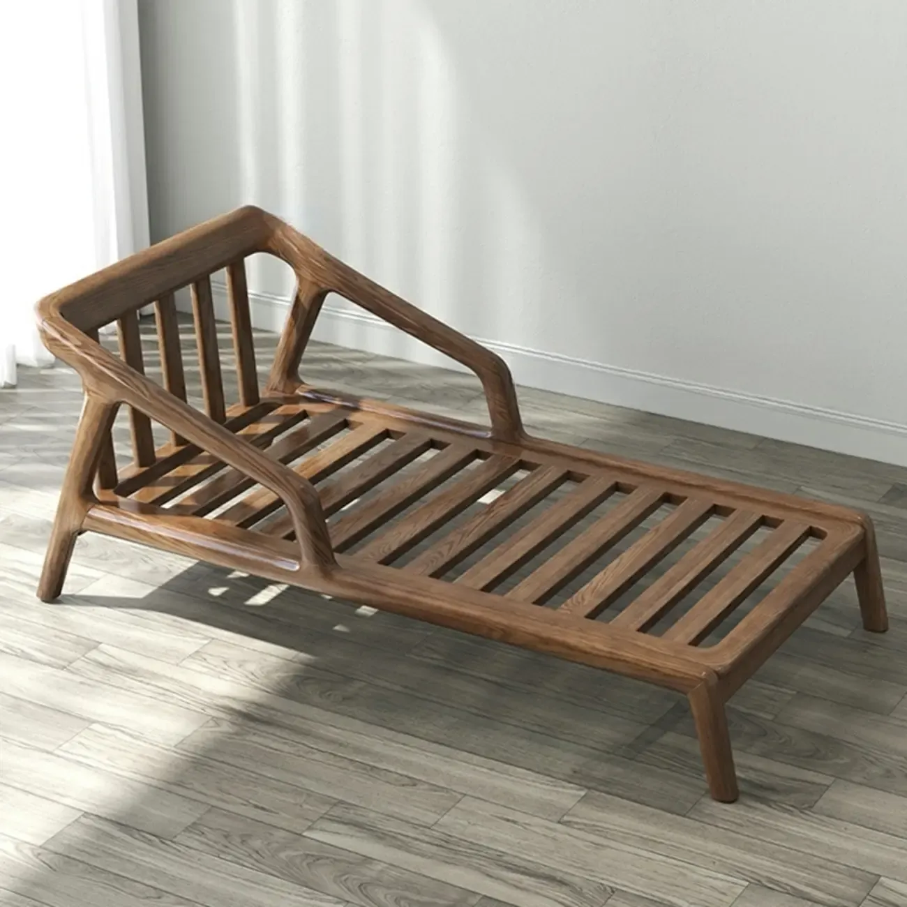 Upholstered Solid Wood Dual-Sided Arm Chaise with Pillow Image - 7
