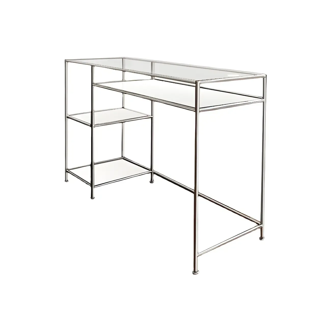 31.5"H Rectangular Glass Top Stainless Steel Base Writing Desk  Image - 10