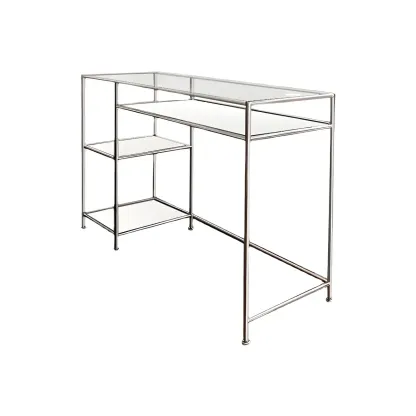 31.5"H Rectangular Glass Top Stainless Steel Base Writing Desk  Image - 10