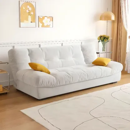 Foldable Upholstered Sleeper Sofa Living Room Deep Seat Sofa Image - 3