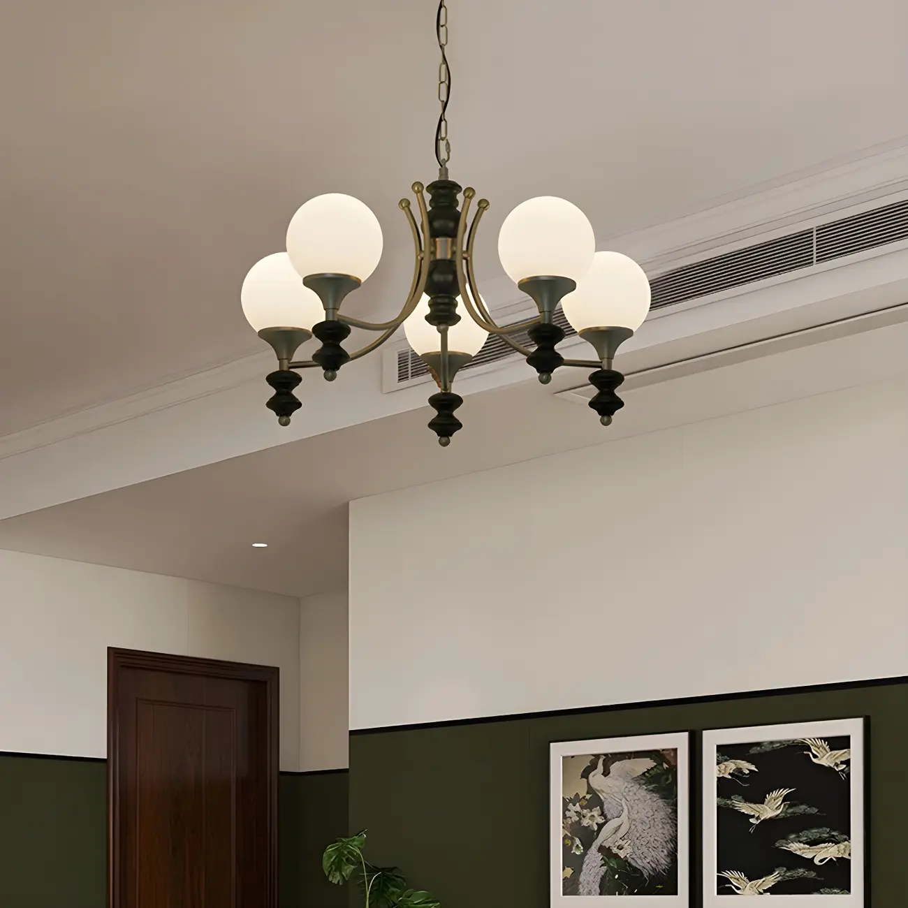 Modern Glass Chandeliers Black Metal Elegant Lighting Image - 3 | homeyfad