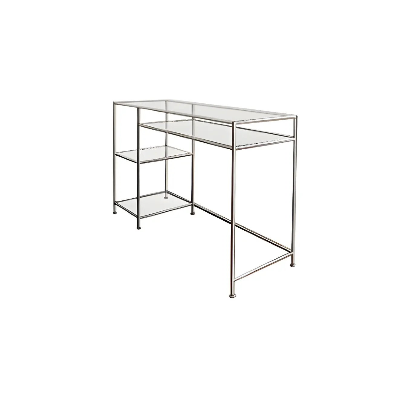 31.5"H Rectangular Glass Top Stainless Steel Base Writing Desk  Image - 11 | homeyfad