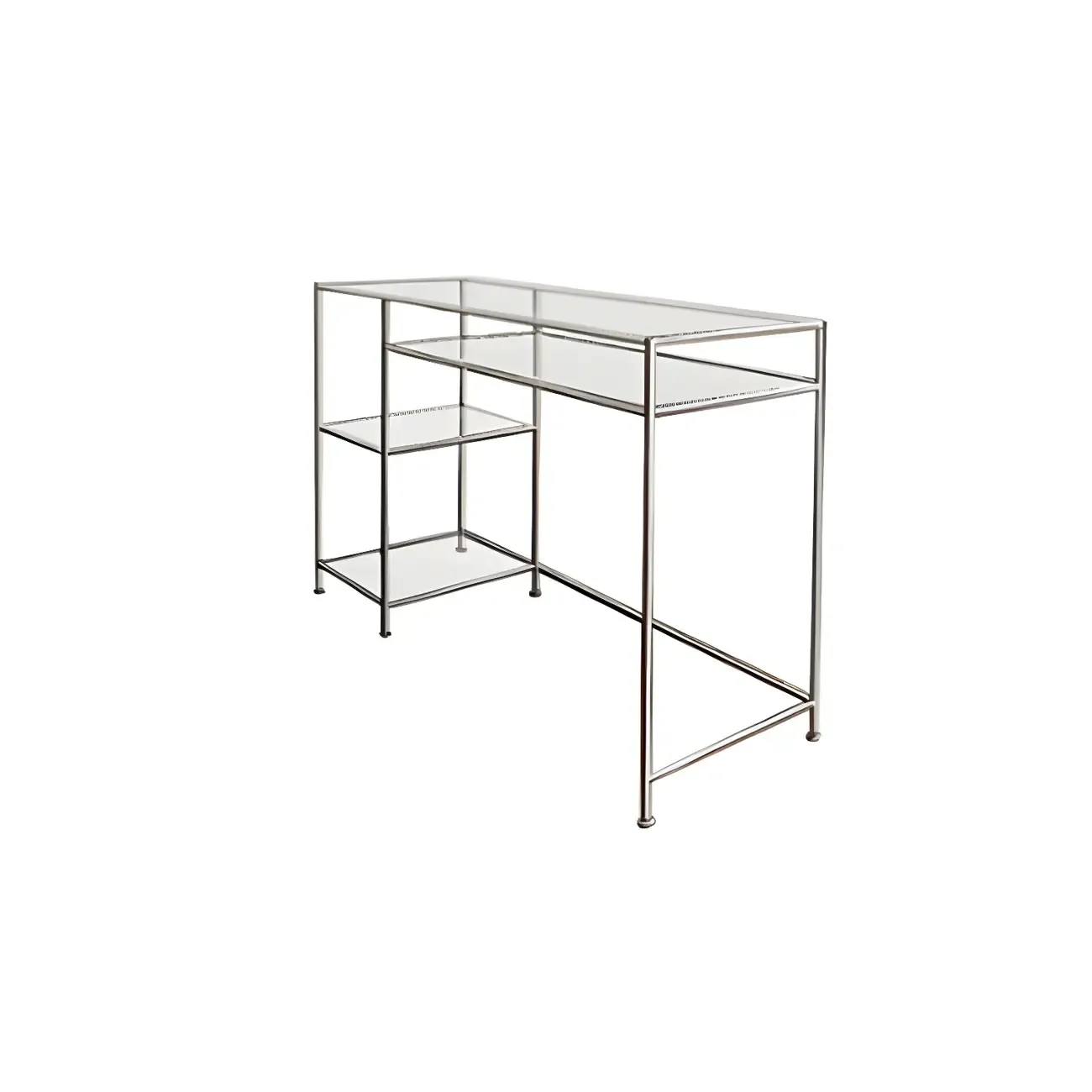31.5"H Rectangular Glass Top Stainless Steel Base Writing Desk  Image - 11