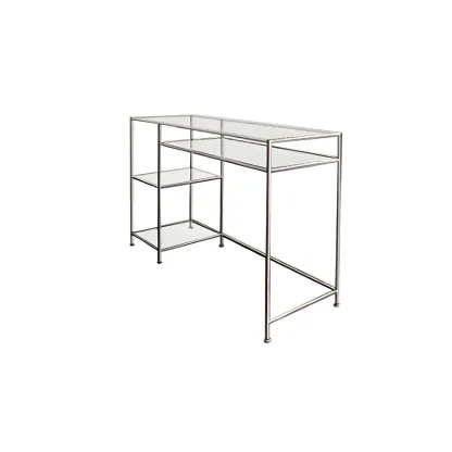 31.5"H Rectangular Glass Top Stainless Steel Base Writing Desk  Image - 11