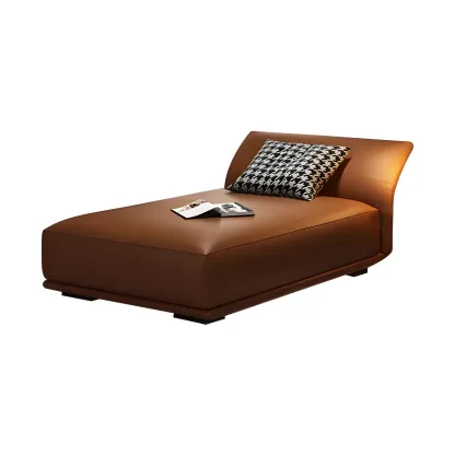 Contemporary Upholstered Chaise Lounge Armless Arms Lounge Chair Image - 8