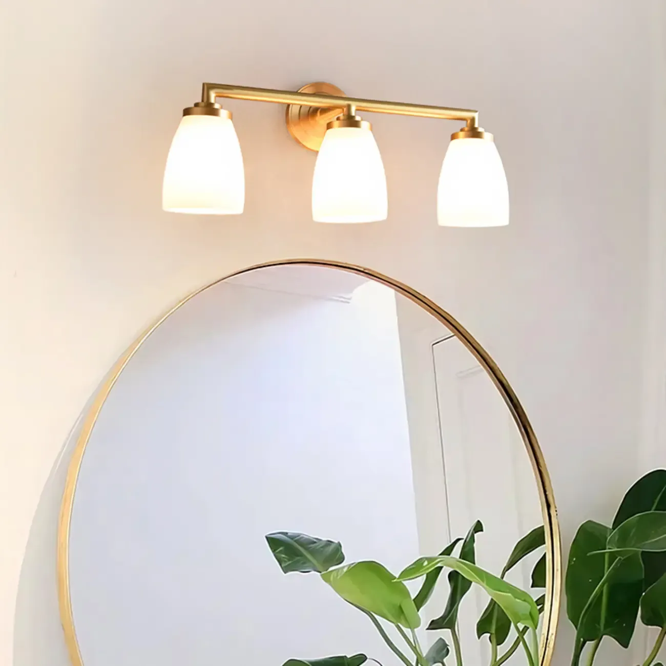 Opal Glass Modern Wall-mounted Vanity Light for Bathroom Image - 1