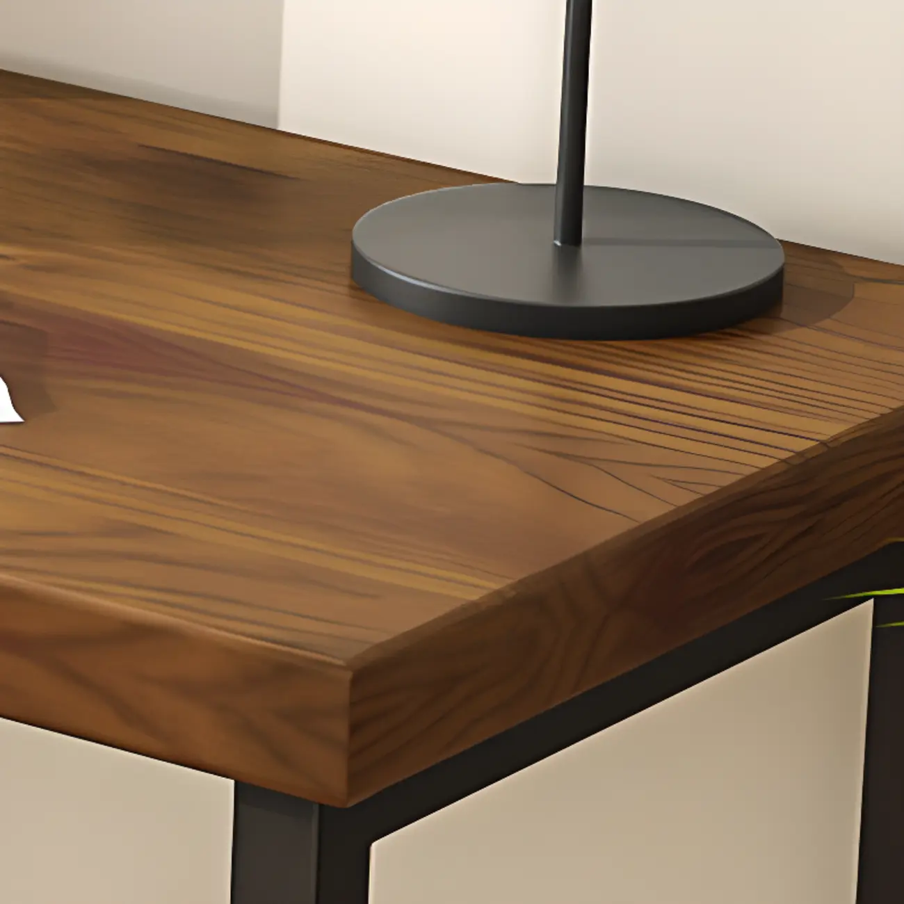 71" Modern Brown Writing Desk with Left Shelf Image - 6 | homeyfad