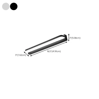 Modern Geometric Vanity Light with White Shade for Bathroom #size