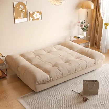 Foldable Upholstered Sleeper Sofa Living Room Deep Seat Sofa Image - 4