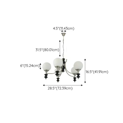 Modern Glass Chandeliers Black Metal Elegant Lighting Image - 14
