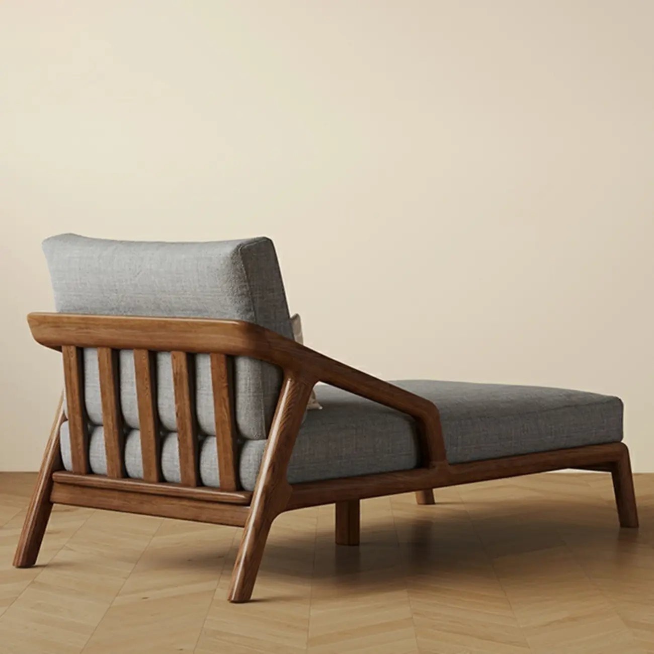 Upholstered Solid Wood Dual-Sided Arm Chaise with Pillow Image - 11 | homeyfad