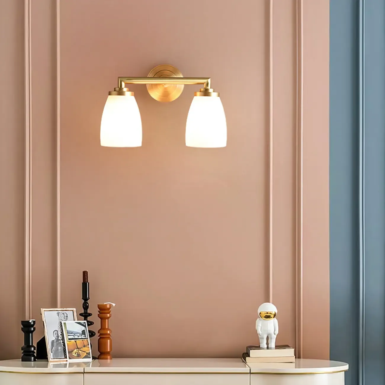 Opal Glass Modern Wall-mounted Vanity Light for Bathroom Image - 3