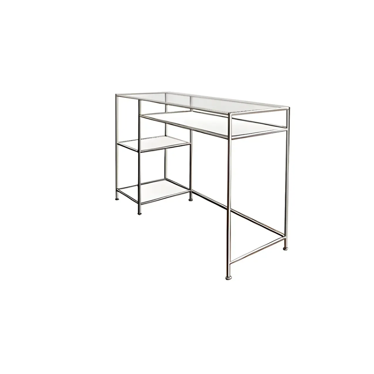31.5"H Rectangular Glass Top Stainless Steel Base Writing Desk  Image - 13