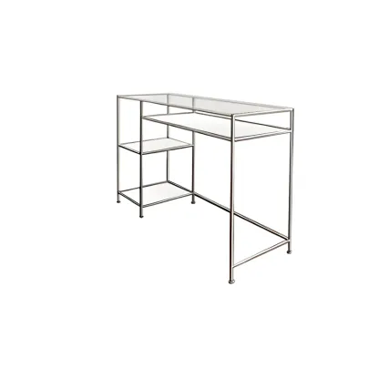31.5"H Rectangular Glass Top Stainless Steel Base Writing Desk  Image - 13