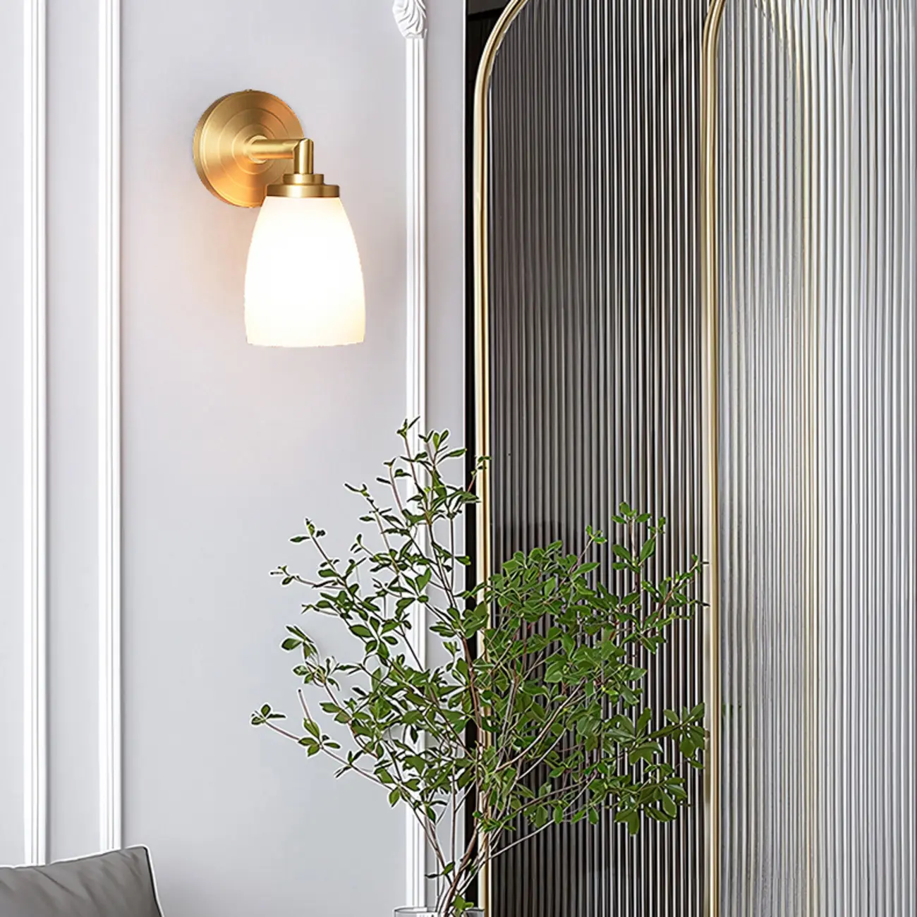 Opal Glass Modern Wall-mounted Vanity Light for Bathroom Image - 4 | homeyfad